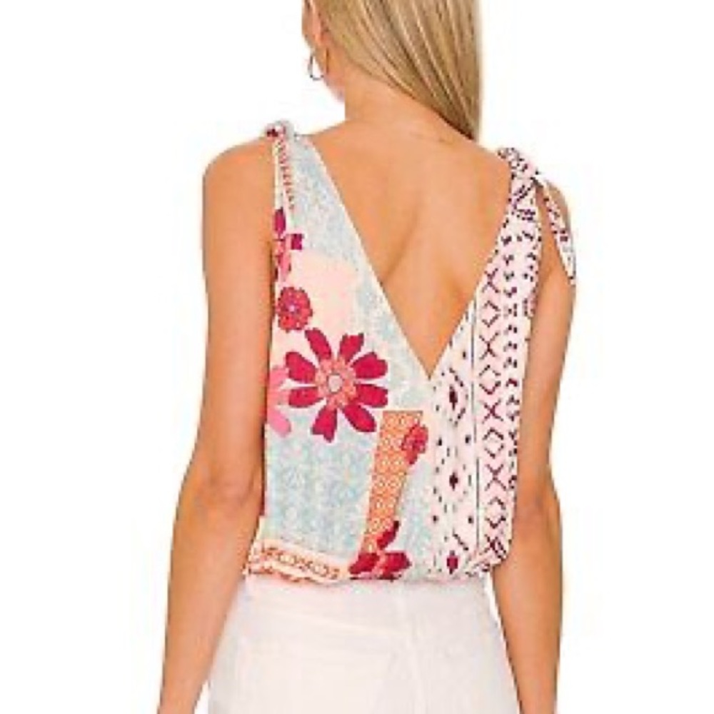 Free People Tropical Tie Shoulder Top